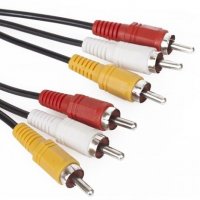 Кабел Три RCA Чинча към Три RCA чинча Мъжки 3м VCom SS001340 Cable 3xRCA-3xRCA M/M, снимка 1 - Кабели и адаптери - 34324722