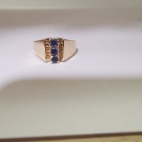 Златен пръстен с лилав аметист , снимка 7 - Пръстени - 30283686