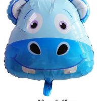 Глава Хипопотам балон фолио фолиев хелий или въздух парти рожден ден, снимка 1 - Други - 29683332
