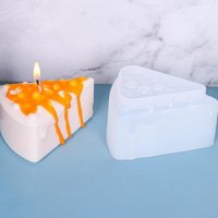 3D триъгълно парче резен торта силиконов молд форма фондан гипс свещ шоколад свещи, снимка 1 - Форми - 40855866