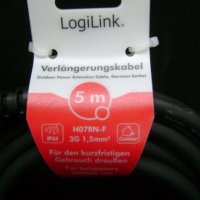 LogiLink удължителен кабел за захранване 5 м черен, снимка 3 - Други стоки за дома - 32202819