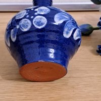 Ръчно изработена керамична ваза, DDR, снимка 5 - Антикварни и старинни предмети - 42814909
