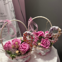 Кашпи със сапунени ароматни рози, снимка 3 - Подаръци за жени - 44308109