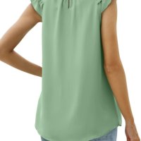 Дамска шифонена риза с плисиран потник без ръкави, 8цвята , снимка 5 - Корсети, бюстиета, топове - 40340606