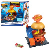 Игрален комплект Hot Wheels City Burger Drive с количка / Бургер ресторант, снимка 2 - Коли, камиони, мотори, писти - 44401863