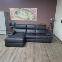 Италиански тъмно кафяв кожен ъглов диван Riccardo и ел.механизъм, снимка 3 - Дивани и мека мебел - 44297866