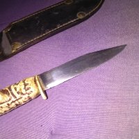 Малко ловно ножче калъф естествена кожа 175х90мм, снимка 2 - Ножове - 44375451