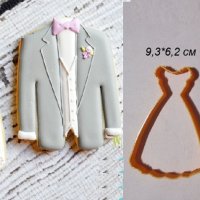 Рокля Сако костюм пластмасов резец форма фондан тесто бисквитки, снимка 1 - Форми - 29895139