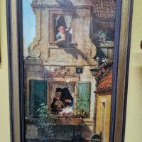 Красива антикварна френска картина , снимка 2 - Антикварни и старинни предмети - 39490270