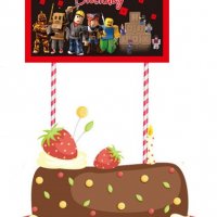 roblox Роблокс Happy Birthday картонен топер украса за торта рожден ден, снимка 1 - Други - 31100470