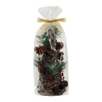 Светеща Коледна елха с борови клонки и шишарки, 35см, снимка 3 - Декорация за дома - 42704170