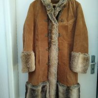 Ново дамско палто от естествена кожа и пух, размер XL, снимка 2 - Палта, манта - 38352672
