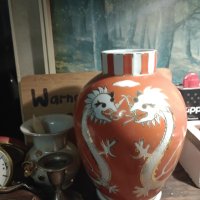 Немска порцеланова ваза дракон , снимка 6 - Вази - 44438031