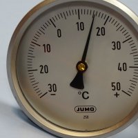 биметален термометър JUMO immersion thermometer ф100mm, -30/+50°C, L-100mm, снимка 2 - Резервни части за машини - 35228784