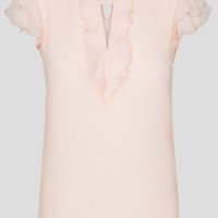ИЗКЛЮЧИТЕЛНО КРАСИВА блуза в цвят крем, снимка 1 - Тениски - 40615634