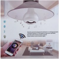 Цветна LED лампа с вградена колонка Bluetooth & Music 12W - E27, снимка 3 - Лед осветление - 37808327