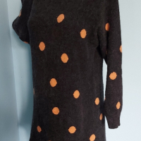 Разкошен ангорски пуловер тип туника с поло яка , снимка 3 - Блузи с дълъг ръкав и пуловери - 44683480
