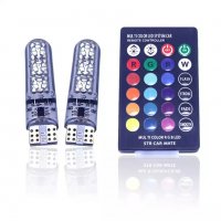 Диодни LED RGB габаритни крушки с дистанционно - габарит плафон номер, снимка 3 - Аксесоари и консумативи - 32191829
