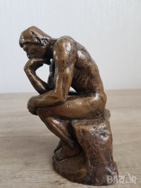 Стара бронзова фигура "Мислителят", снимка 1