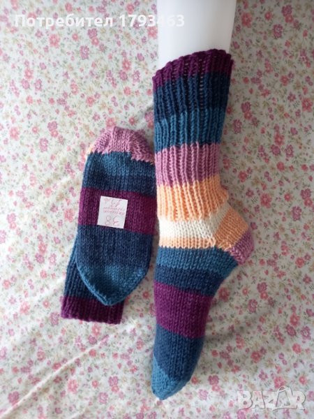 Ръчно плетени дамски чорапи размер 38, снимка 1