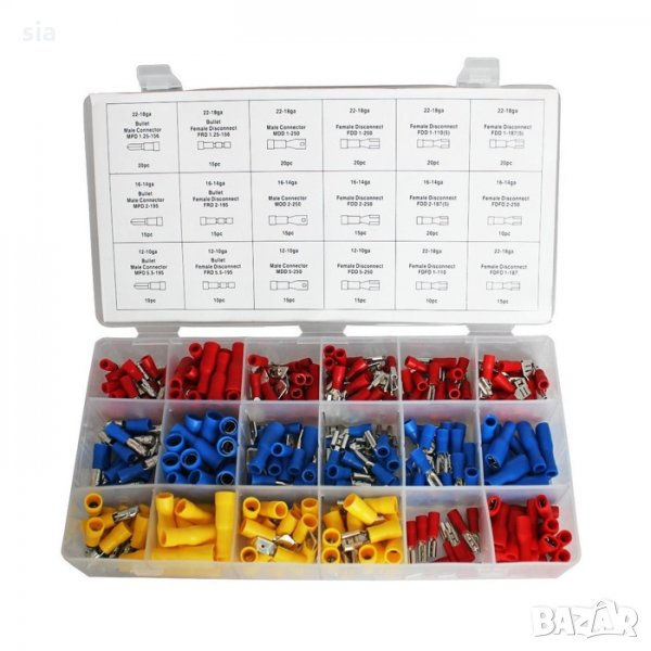 Комплект букса за кабел, електрически терминали, 280бр., снимка 1