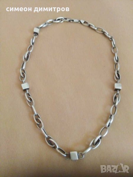 Сребърен   ланец , гердан оригинал много дебел 33 грама- 54 см, снимка 1