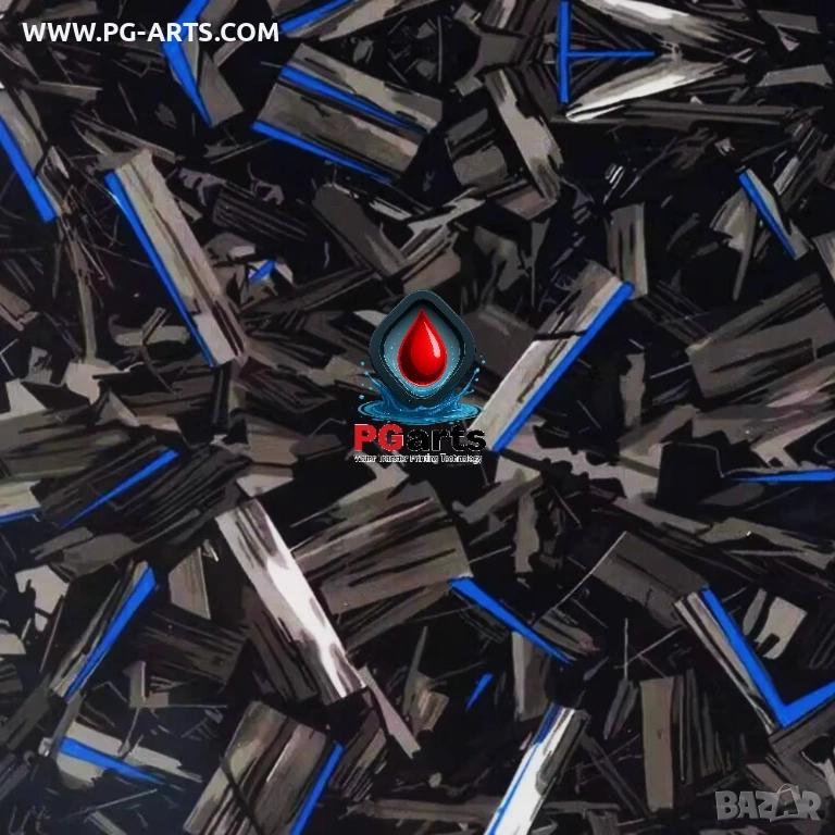 Фолио за хидрографика FORGET CARBON BLUE 50, снимка 1