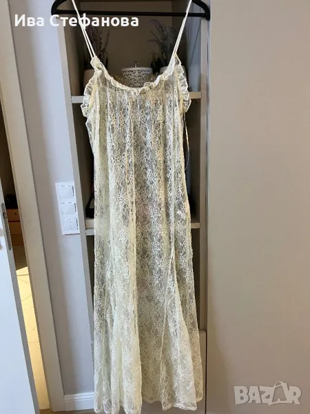 Нова секси разкошна бяла дантелена дантела нощница , снимка 1
