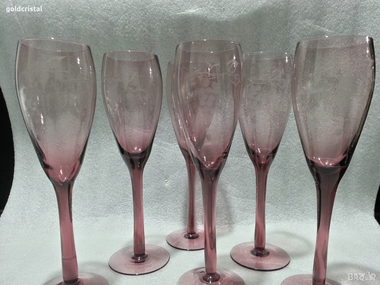 ретро стъклени чаши цветно стъкло , снимка 1