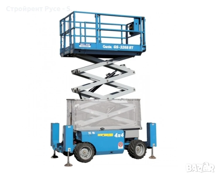 Ножична вишка JLG GENIE, Дизел, 12 метра, Под наем, 4×4, снимка 1