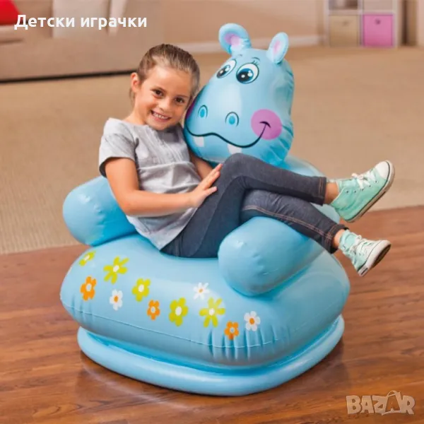 Надуваемо кресло стол Хипо Intex, 65х64х74 см, за деца, снимка 1