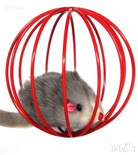 Играчка котка мишка в топка 6см, снимка 1