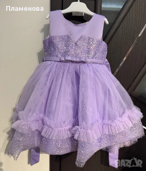 Бебешка официална рокля с пайети - 2-3г. /100см. , снимка 1