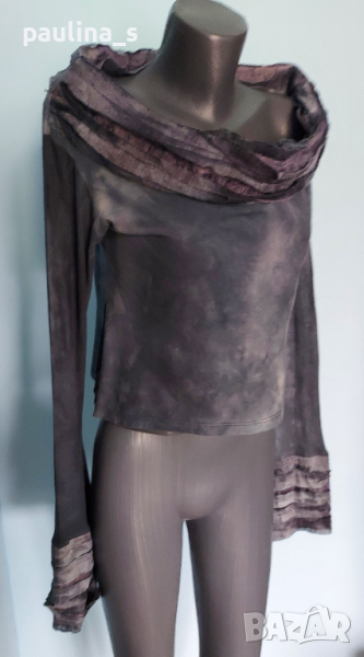 Кроп топ / блуза с открити рамене за повод или заведение "Zaek" , снимка 1