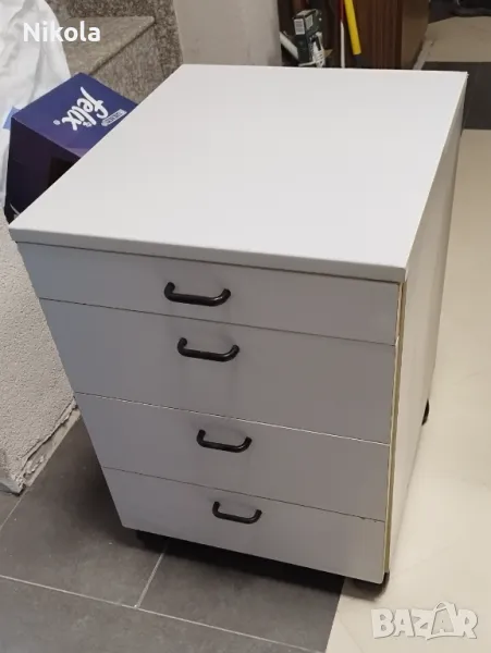 Шкафче за бюро с 4 чекмеджета - контейнер на колела 43,3 /50/60,5см, снимка 1