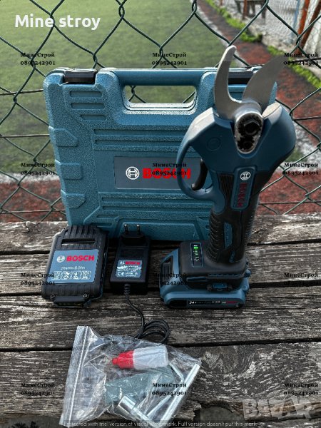 Акумулаторна лозарска ножица BOSCH 24V 5Ah до 30мм. БОШ с 2 батерии, снимка 1
