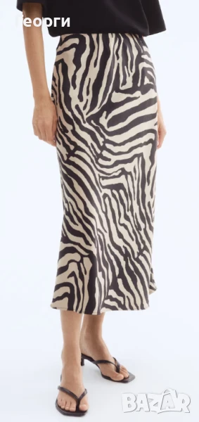 Миди пола с принт "зебра"., снимка 1
