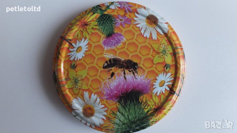 Атрактивни капачки за стъклени буркани с пчелен мед , снимка 1