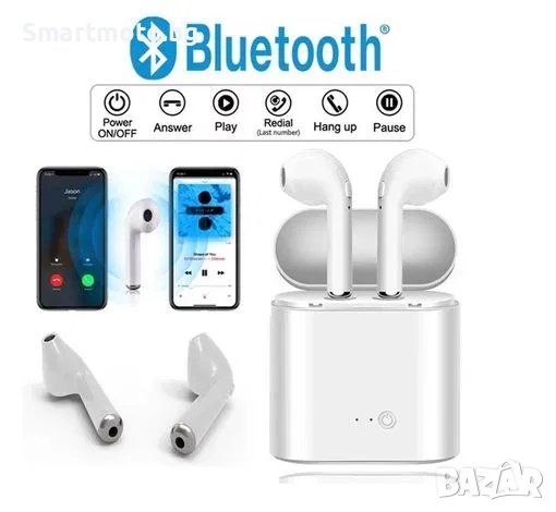 Безжични слушалки i12 , bluetooth, Power bank различни цветове, снимка 1