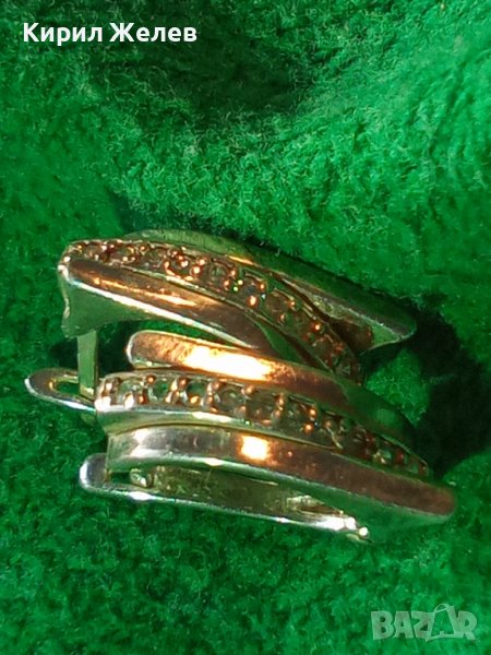 ПРЕКРАСНИ ДИЗАЙНЕРСКИ СРЕБЪРНИ СКЪПОЦЕННИ ОБЕЦИ РОДИРАНО СРЕБРО 925 с ФАСЕТИРАН ЦИРКОНИЙ 34389, снимка 1