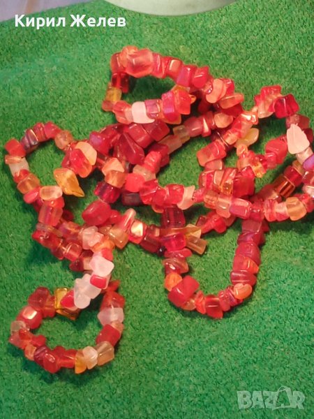 КАРНЕОЛ и ХАЛЦЕДОН НАТУРАЛНИ КАМЪНИ АРТ ЛЯТНО КОЛИЕ 8140, снимка 1