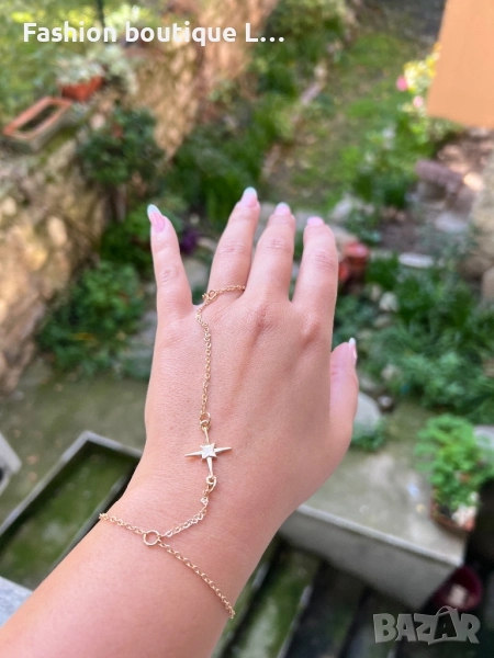 Златисто бижу за ръката синджир за пръста и гривнатал ❤️, снимка 1