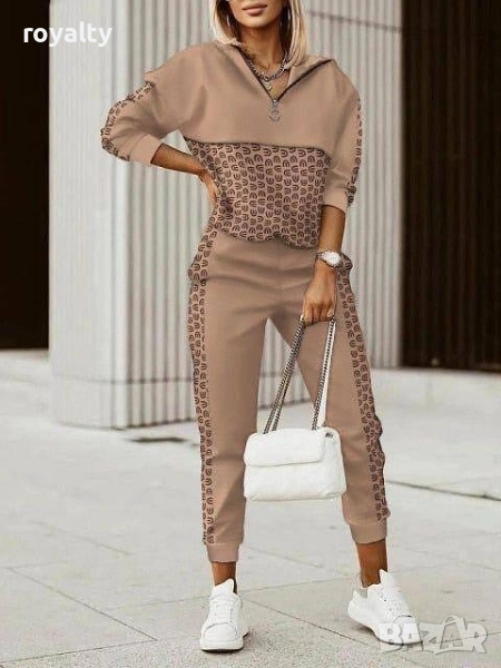 Дамски бежов ежедневен екип , снимка 1