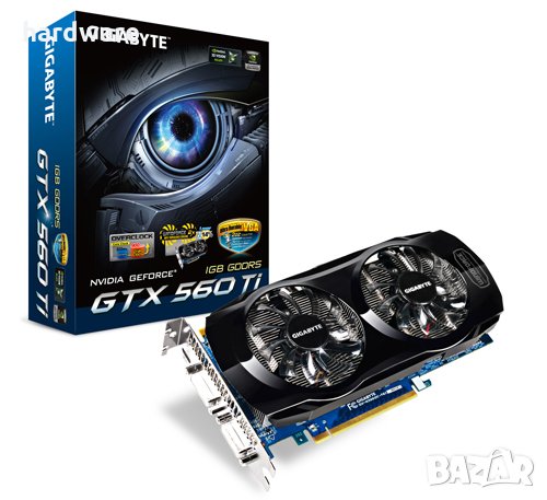 видео карта gpu gigabyte gtx 560 ti 1gb gddr5 pci-e, снимка 1