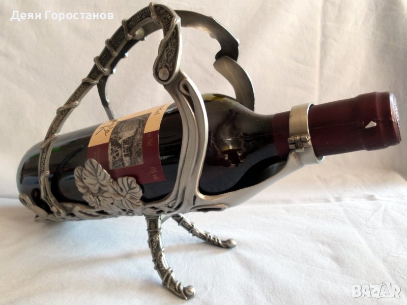 Уникална стойка за вино, кошничка, снимка 1
