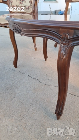 Комплект за хол барок махагон, снимка 10 - Дивани и мека мебел - 52536607