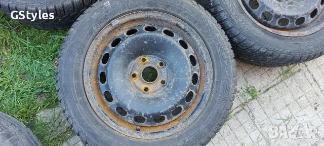 4бр  5х112 железни джанти 6jx16h2 ет 35 със зимни гуми 205/55/16, снимка 3 - Гуми и джанти - 47734842