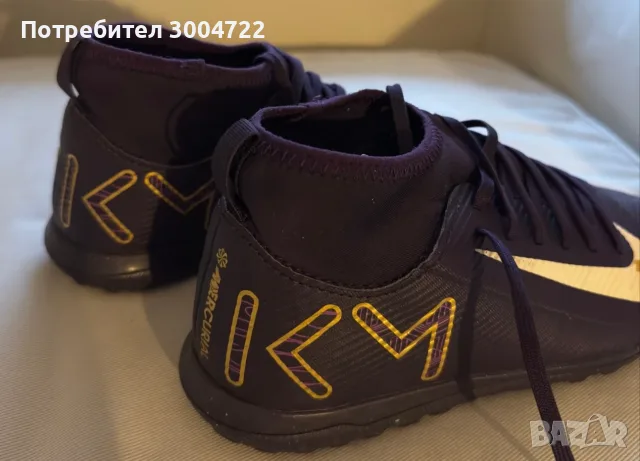 Футболни обувки, Nike Jr Superfly 10 Club Km Kylian Mbappe TF, Синтетични, Лилави, 38, снимка 12 - Футбол - 56060473