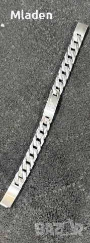 Мъжка гривна Emporio Armani от Медицинско злато, снимка 2 - Гривни - 54052077