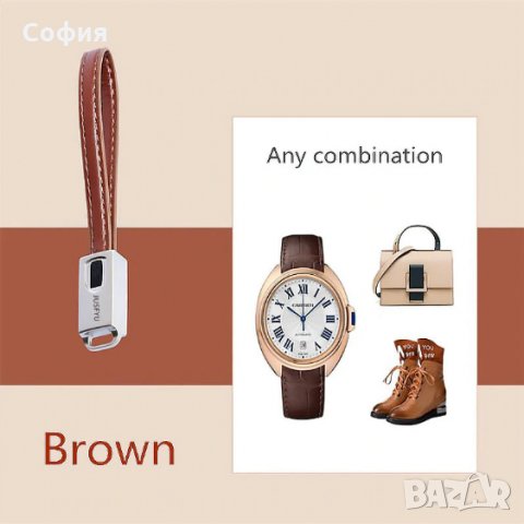 Уникален, кожен ключодържател и USB кабел за бързо зареждане към USB Type C, Micro и iOS НАЛИЧНО!!!, снимка 3 - USB кабели - 31976744